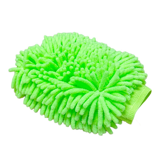 Car Wash Mitt Microfiber Green, Premium Chenille Microfiber