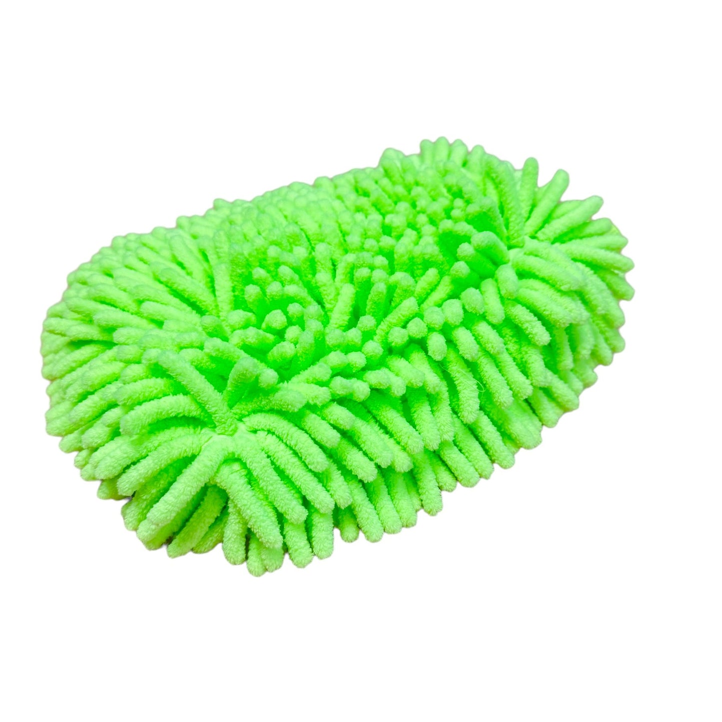 Car Wash Mitt Microfiber Green, Premium Chenille Microfiber