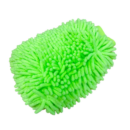 Car Wash Mitt Microfiber Green, Premium Chenille Microfiber