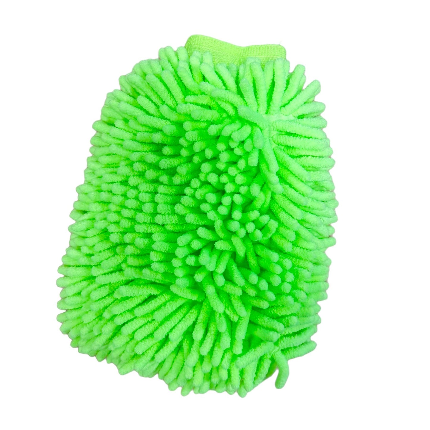 Car Wash Mitt Microfiber Green, Premium Chenille Microfiber